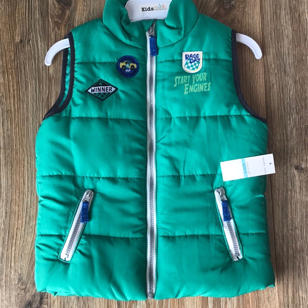 NWT Boys Green Vest